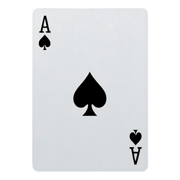 Ace of Spades Playing Card with Large Black Spade Symbol png