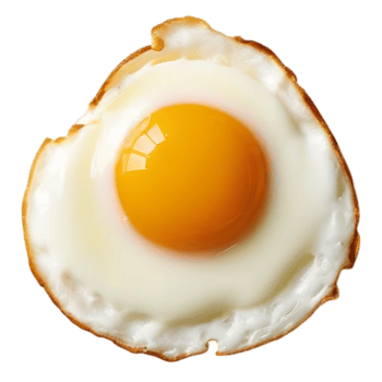 Close-Up Fried Egg with Bright Yolk and Crispy White Edges png