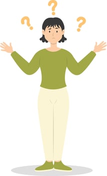 People Think and Solve Question in Cartoon Design. vector