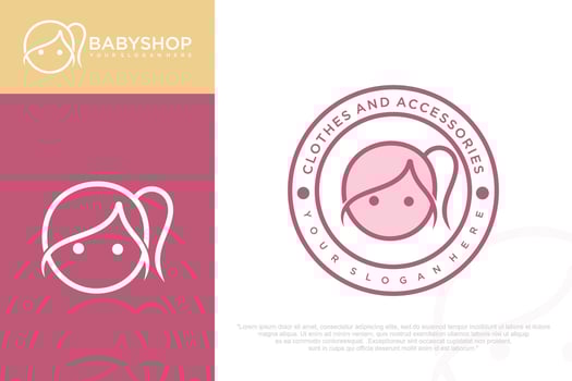 Child Care Logo design , symbol with baby illustration vector