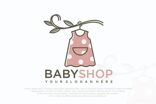 kids store clothing logo design illustration . vector