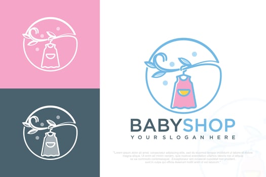 kids store clothing logo design illustration. vector