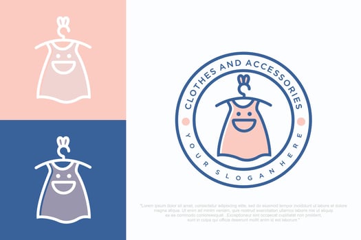 kids store clothing logo design . illustration vector
