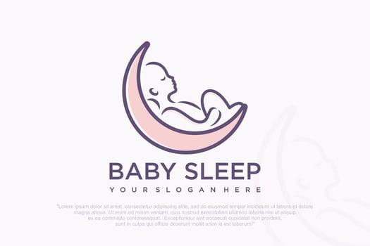 cute baby sleep for baby shop icon logo , design illustration. vector