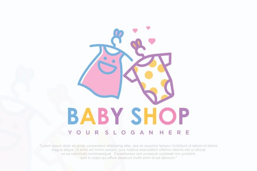 kids store clothing logo design illustration vector