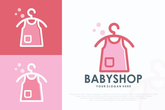 kids store clothing logo design, illustration. vector