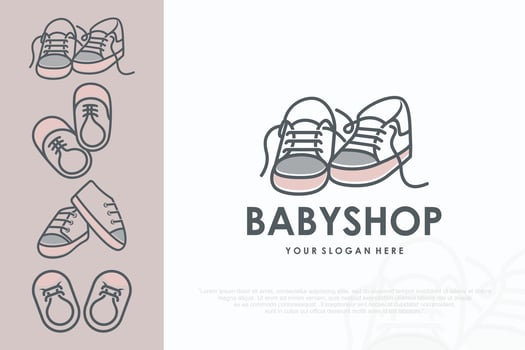 Baby Shoes Flat logo design ,illustration vector
