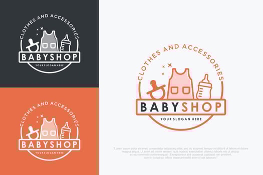 Fashion Kids Store Logo Design . vector