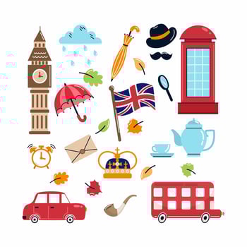 British symbols and icons illustration vector
