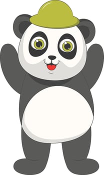 Illustration of Cute Baby Panda in Cartoon Design. vector