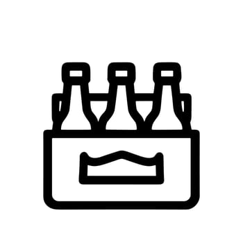 Black Outline Simple Beer Bottles Pack Minimalist Style Icon vector