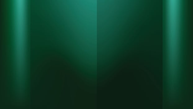 Abstract emerald green background with light glow, gradient, and copy space vector
