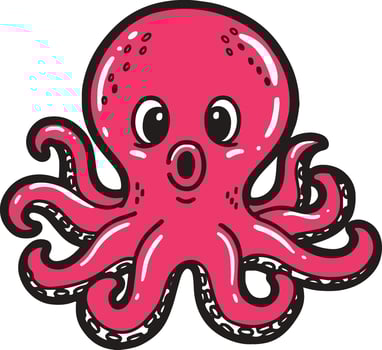 Octopus cartoon illustration vector