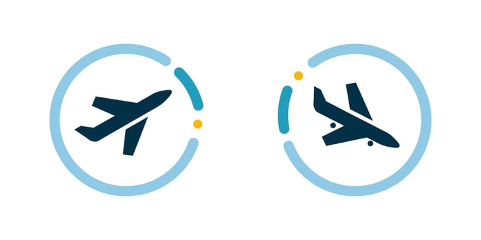 Arrivals and departure plane signs vector