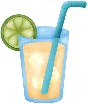 isolated cute glass of lime juice with slice lime wedge in crayton art style on transparent background png