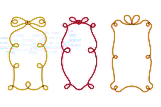 Vintage Vertical Frames with Tied Bows Set vector