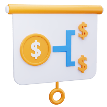 3D Icon Currency Flow Slide Presentation png