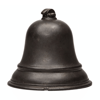 Antique Cast Iron Bell with Handle Metal Bell Isolated on Transparent Background Clipping Path png