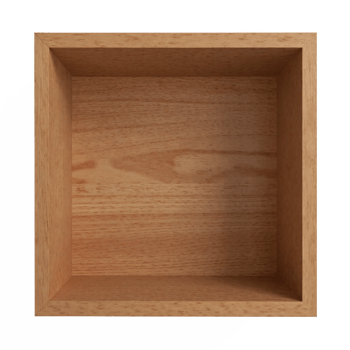Empty Wooden Box Top View Clear Background Natural Wood Texture Square Container Transparent png