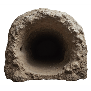 Ancient Dark Stone Cave Entrance Rough Textured Hollow Tunnel With Transparent Background png