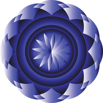 Elegant Blue Mandala with Intricate Floral Design vector