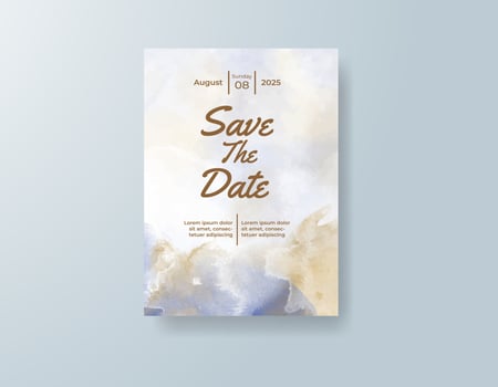 Gold-foiled names paired with a watercolor background. vector