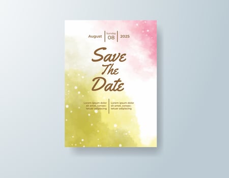 Bespoke watercolor invitation in lavender tones with a romantic theme vector