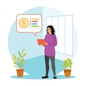Real Estate Valuation. An Appraiser Estimates How Much a Property is Worth. vector
