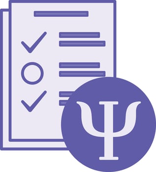 Colored Psychological Test Icon. Illustration. Evaluation of Human Psychological Characteristics. Psychologist Sign and Document. Psychology Concept vector