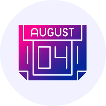 4 August Icon Minimal Gradient Style vector
