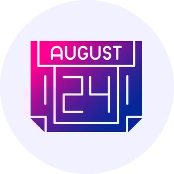 24 August Icon Minimal Gradient Style vector