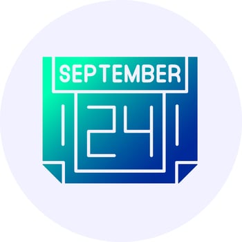 24 September Icon Minimal Gradient Style vector