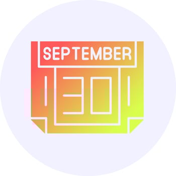 30 September Icon Minimal Gradient Style vector