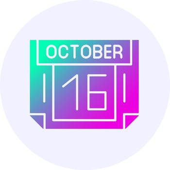 16 October Icon Minimal Gradient Style vector