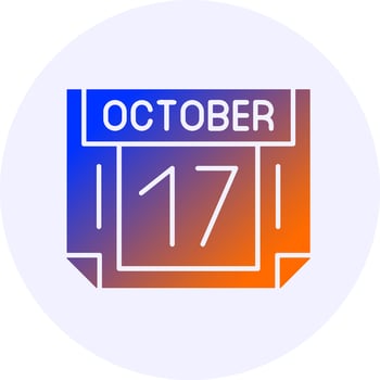 17 October Icon Minimal Gradient Style vector