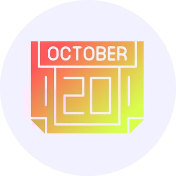 20 October Icon Minimal Gradient Style vector