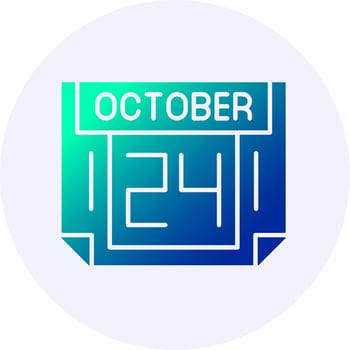 24 October Icon Minimal Gradient Style vector