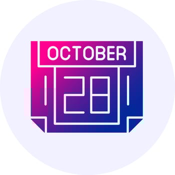 28 October Icon Minimal Gradient Style vector