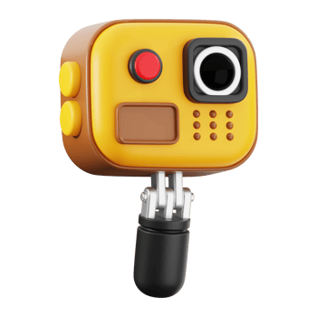 Action cam swinging on a robotic arm ideal for technology, adventure, and action packed visual content for marketing and branding campaigns png