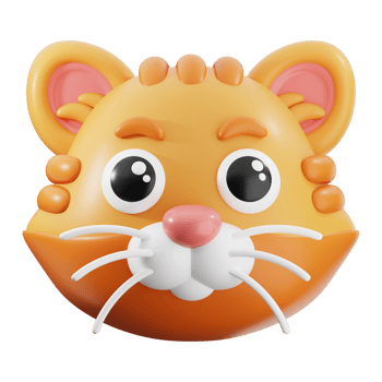 Cat animal in a playful 3D render suitable for children's book illustrations, pet related designs, and cat related branding projects. Cute and whimsical png