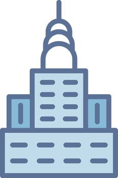 Chrysler Building Bold Outline Badge Artwork vector
