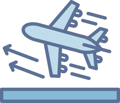 Taking off Color Stroke Symbol Graphic vector