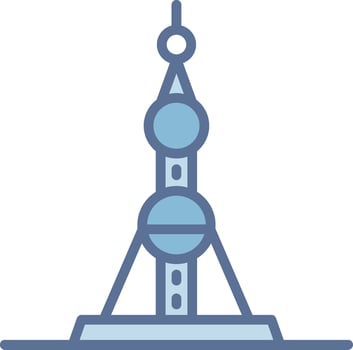 Oriental Pearl Tower Outlined Concept Piece Sketch vector