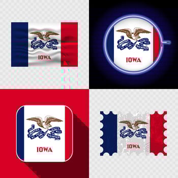 Creative Iowa Flag Icon Set Collection. vector