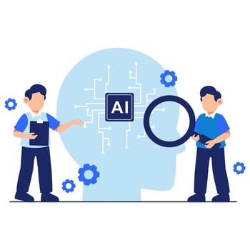 Exploring AI Concepts with Creative Analysis and Insightful Interaction Between Professionals vector
