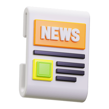 3d Newspaper icon. news report object for media, journalism, communication, press, and news related concepts in design projects, presentations, or websites png