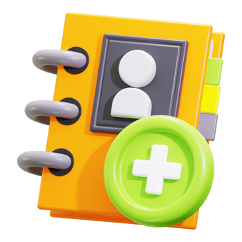 3d Add contact icon. Suitable for digital communication and networking projects png