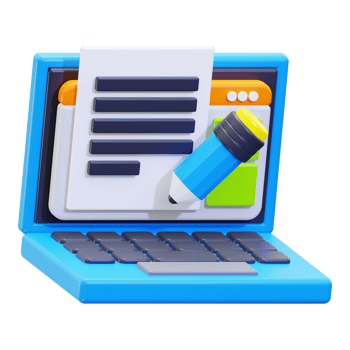 3d copywriting icon. Suitable for educational websites, blogs, and articles related to academics and technology png