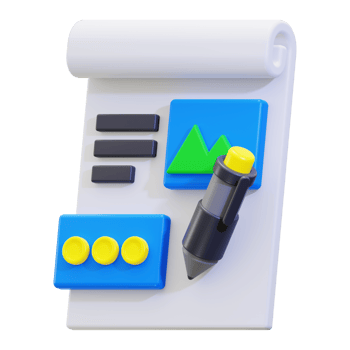 3d article icon. ideal for office, writing, education, and stationery related designs and concepts in a workspace png