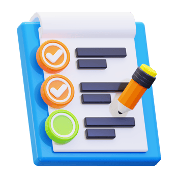 3d checklist icon. Ideal for productivity, organization, list making, stationery, and office related concepts png